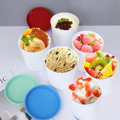 Miniatura 7 de Mini recipientes de helado para juego casero (paquete de 6 – 8 onzas), contenedores reutilizables de almacenamiento de helado para congelador