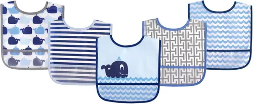 Miniatura 5 de Luvable Friends Baberos PEVA impermeables unisex para bebés Flamenco