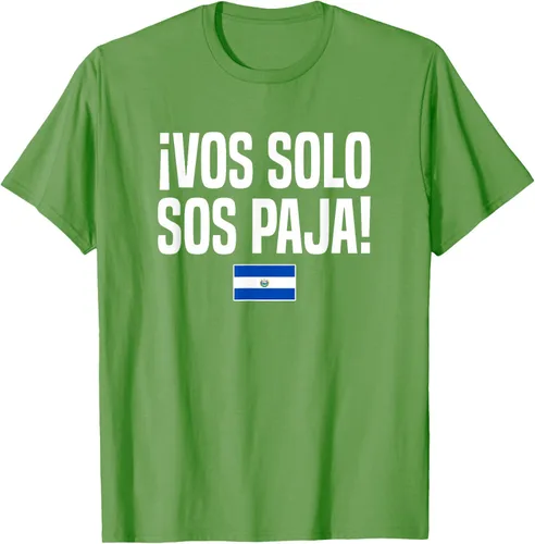 Miniatura 18 de Camiseta Vos Solo Sos Paja Salvadoran Slang Bandera de El Salvador, Negro