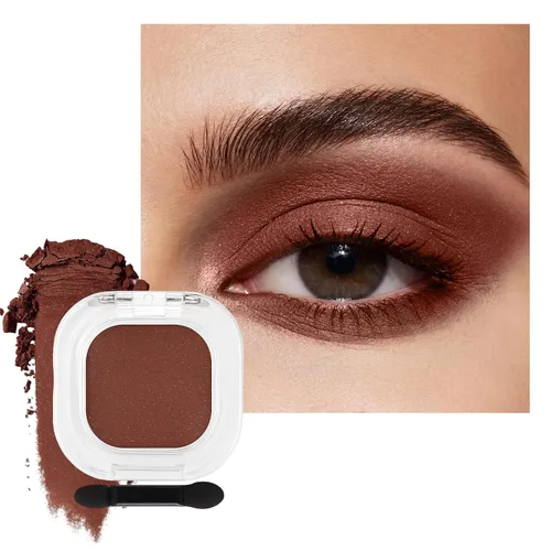 Miniatura 35 de Erinde Sombra de Ojos Negra, Sombra de Ojos Mate en Polvo Compacto, Maquillaje de Párpado de Tono Mate para Mujeres, Alta Pigmentación, Larga 01#