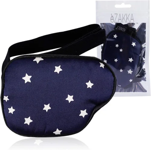 Miniatura 8 de eZAKKA Parches para ojos para adultos, parche médico para ambliopía, estrabismo con hebilla, azul marino con estrella blanca (derecha)