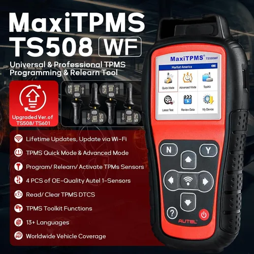 Miniatura 3 de Autel MaxiTPMS TS508WF Herramienta de programación TPMS, con $120 4 sensores Autel TPMS, WiFi 2026 Ver. de TS408S TS501 TS508 TS601