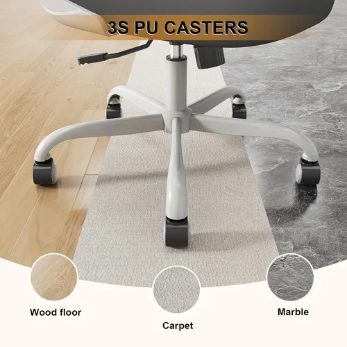 Miniatura 8 de Synorla Silla de oficina, sillas de escritorio ergonómicas de 330 libras de capacidad, silla de computadora de malla con respaldo alto con Gris Negro