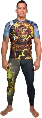 Miniatura 4 de SHOGUN Camiseta de compresión de lucha contra erupción BJJ MMA Premium Jiu Jitsu Fighting Grappling