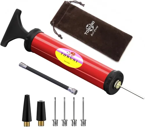 Miniatura 8 de Bomba de aire portátil, kit de inflador de bomba de bola con aguja, boquilla, manguera de extensión para fútbol, baloncesto, fútbol, voleibol