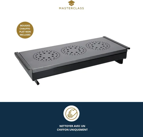 Miniatura 2 de MasterClass - Calentador profesional de alimentos extra grande de tres luces, calentador de platos, caja de exhibición, negro/gris