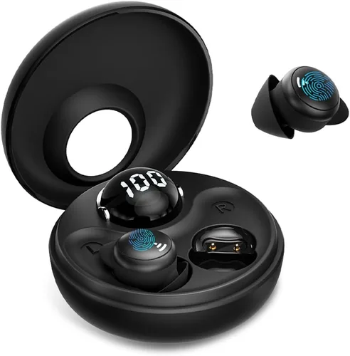 Miniatura 10 de Auriculares para dormir de lado, auriculares inalámbricos Bluetooth, mini tapones invisibles para los oídos, diseño pequeño, cómodos auriculares