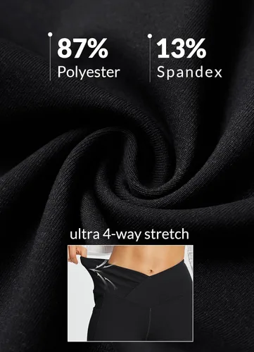 Miniatura 5 de BALEAF Leggings acampanados para mujer, pantalones de yoga cruzados a la moda, cintura alta, casuales, con bolsillos