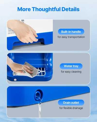 Miniatura 6 de VEVOR Trituradora de hielo comercial, máquina eléctrica de cono de nieve de 286 libras por hora con caja de cubitos de hielo de 2 L, máquina de Azul