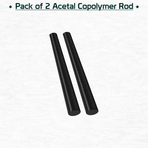 Miniatura 8 de Varilla de copolímero acetal redonda de 1-1/2 pulgadas de diámetro, 12 pulgadas de longitud, negro opaco, tolerancia estándar, paquete de 2
