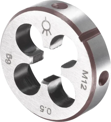 Miniatura 4 de uxcell M12 x 0.020 in Juego de llaves métricas y troqueles, rosca de máquina con troquel de roscado redondo, kit de grifo y troquelado