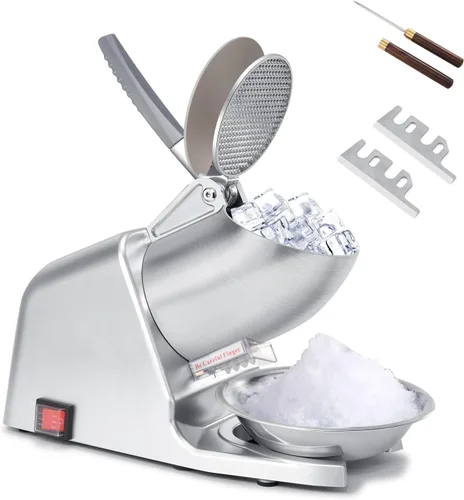 Máquina de afeitar de hielo eléctrica, doble hoja y 178 libras/hora | Trituradora de hielo de 300 W para uso doméstico y comercial, máquina de hielo