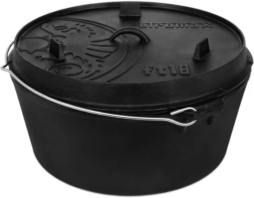 Miniatura 8 de Petromax Horno holandés de hierro fundido para cocinar u hornear al aire libre sobre una fogata o en la cocina del hogar, los utensilios de cocina