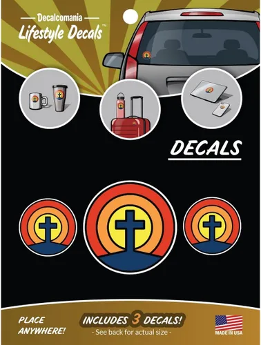 Miniatura 10 de Calcomanías de Nuestra Señora de Guadalupe para coche, camión, tableta, vaso, juego de 3 calcomanías católicas blancas de 3 y 6 pulgadas, calcomanía