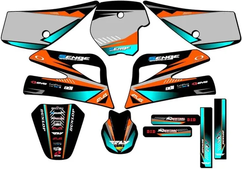 Miniatura 8 de Kit de base gráfica SX 50 Surge Black Senge 1998-2001 compatible con KTM