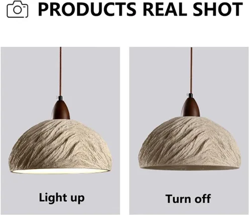 Miniatura 4 de Creative Round Microcement Hanging Lights Retro Industrial Pendant Light Wood Concrete Lamparas Chandelier Indoor Lighting