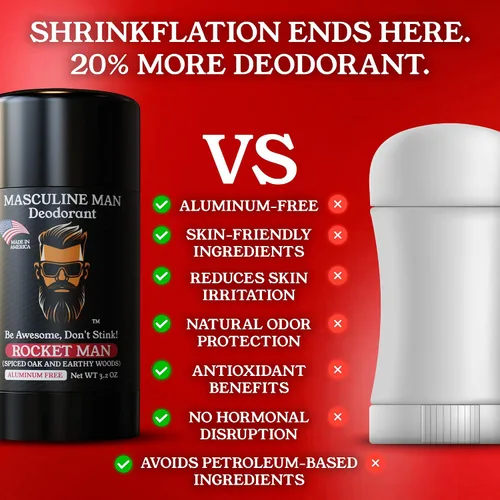 Miniatura 6 de Desodorante para hombres – Desodorante para hombre sin aluminio – Desodorantes naturales de tamaño de viaje – Protección contra el sudor