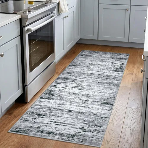 Miniatura 75 de Alfombra de pasillo moderna Lansny 2 x 6 pulgadas, alfombra de cocina lavable verde mostaza multicolor, alfombra antideslizante suave para pasillo