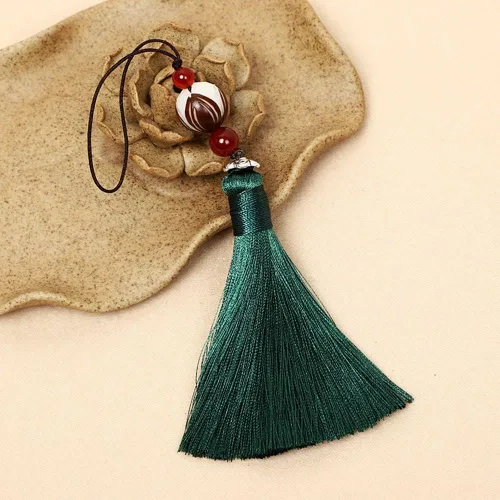 Miniatura 2 de WEISHA Llavero 1 pieza Bodhi Lotus Flower Tassel Pendant Mo Dao Zu Shi Wei WuXian Lanzhan, accesorios de cosplay, cordón trenzado hecho a mano