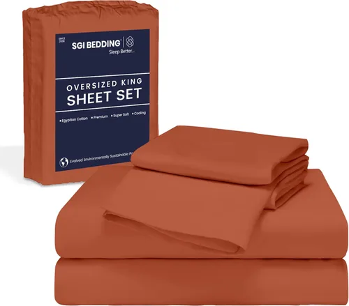 Miniatura 16 de SGI Bedding 108" x 108" Juego de sábanas de 4 piezas de tamaño Alaskan King de 1000 hilos 100% de algodón egipcio - Sábanas de bolsillo profundo