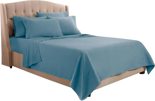Miniatura 2 de Clara Clark - Juego de sábanas King con Flex Top, 6 piezas - Sábanas de lujo para cama King con cabeza dividida, juego de cama súper suave, King