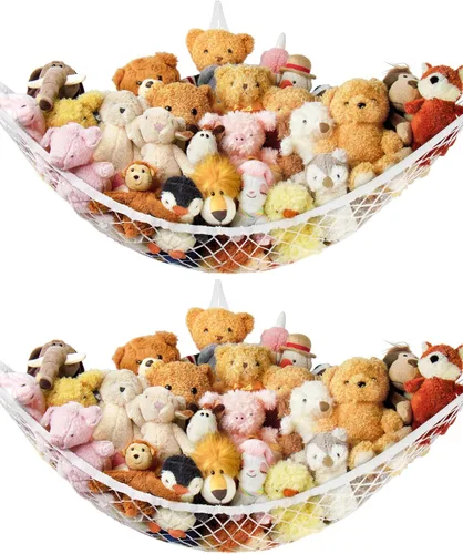Miniatura 15 de Red de Hamaca de Almacenamiento para Animales de Peluche en la Esquina - Gran Red de Hamaca de Juguete para Decoración de Habitación de Animales