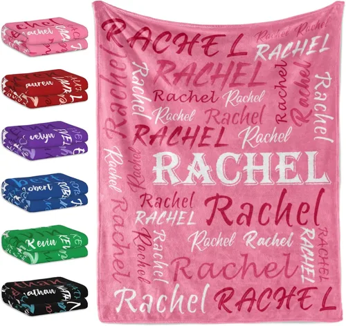 Miniatura 8 de Manta personalizada con tema negro, manta suave y ligera de franela y forro polar con nombre para hombres, mujeres, niños y niñas - Regalos