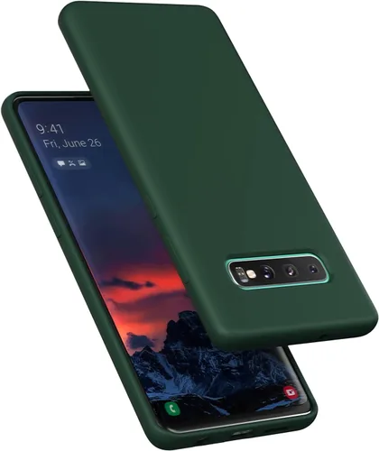 Miniatura 11 de Funda diseñada para Galaxy S10 Plus de 6.4 pulgadas, S10+ de gel de silicona líquida a prueba de golpes, funda de forro de tela de microfibra suave