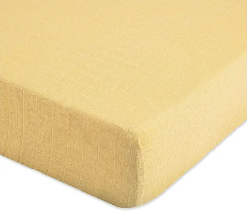 Miniatura 14 de Crane Baby Sábana bajera, sábana bajera ajustable de algodón suave para cunas y guarderías, cobre beige, 28 pulgadas de ancho x 52 pulgadas de alto
