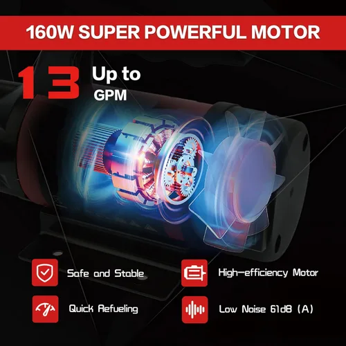 Miniatura 4 de Bomba de transferencia de combustible de 12 V, kit de bomba de transferencia diésel eléctrica de 13 GPM con manguera de boquilla para máquina