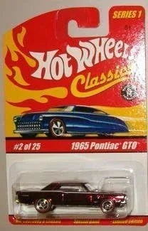 Hot Wheels Classic Series 1: 1965 Pontiac GTO N.º 2 de 25 Coche de fundición a presión coleccionable a escala 1:64 con una pintura especial