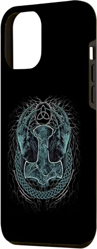 Miniatura 2 de Funda de mitología nórdica pagana para iPhone 14 Plus Viking Mjolnir Thors Hammer