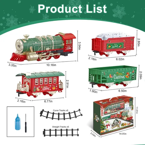Miniatura 4 de Juego de tren eléctrico para niños de 4 a 8 años con vapor real, luces y sonidos, juego completo de tren de juguete con autos y pistas, fácil