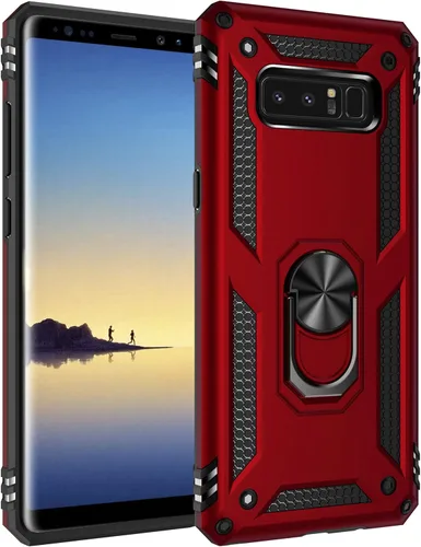 Funda de grado militar para Samsung Galaxy Note 8, soporte de anillo giratorio de metal 360, soporte de soporte magnético integrado para montaje en