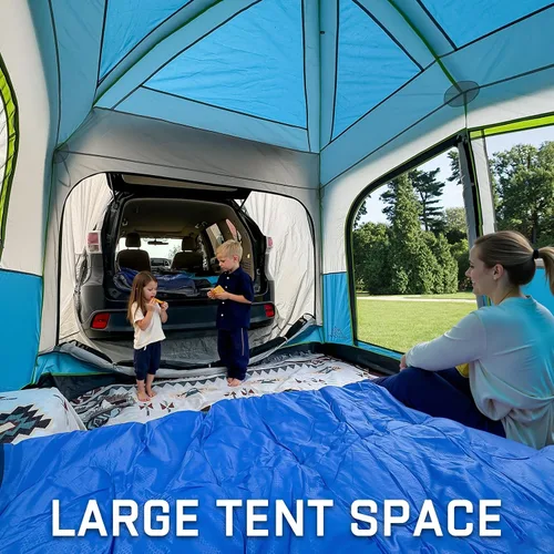 Miniatura 3 de JELUCAMP Tiendas de campaña SUV para acampar impermeables para 6 personas, tienda de campaña familiar para coche con accesorio para puerta trasera
