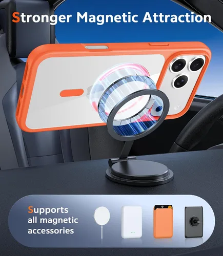 Miniatura 801 de FNTCASE Funda para iPhone 13 Pro-Max: Fundas magnéticas transparentes compatibles con Magsafe Slim anti amarillamiento protección contra caídas