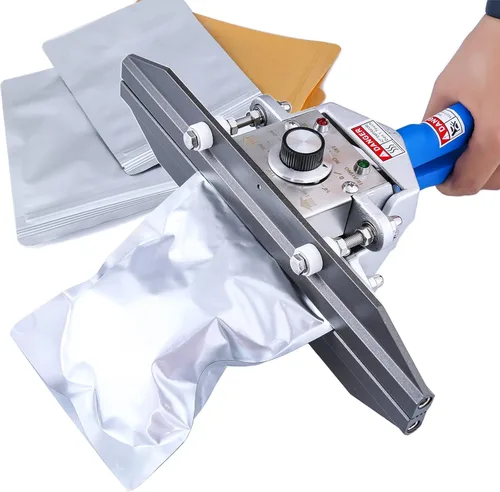 Engarzador y sellador portátil de mano de Mylar para bolsas de plástico, tipo integrado para bolsas de plástico y aperitivos, almacenamiento de