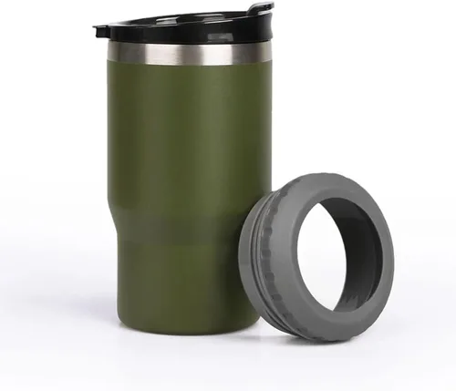 Miniatura 3 de Enfriador de latas de acero inoxidable de 14 oz, 4 en 1, con aislante para botellas de cerveza de 12 oz, con 2 tapas, enfriador térmico aislado