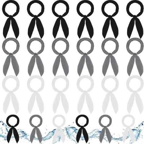 Silkfly 24 Pcs Cooling Neck Wraps Cooling Bandana Headbands Ice Cooler Scarf for Men Women Neck Bandanas for Summer Heat