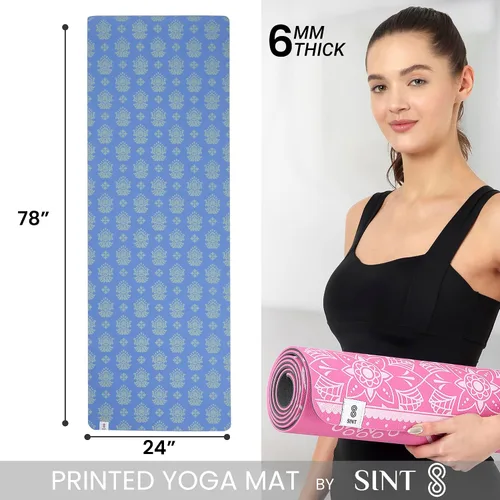 Miniatura 5 de SINT Esterilla de yoga – Esterilla de yoga reversible premium de 0.236 in extra gruesa y grande antideslizante para todo tipo de yoga, pilates