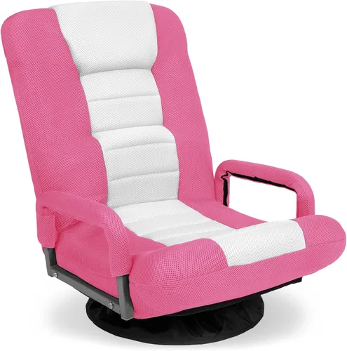 Miniatura 14 de Best Choice Products Silla Giratoria para Juegos de 360 Grados Silla de Piso Multiusos Mecedora para TV, Lectura, Jugar Videojuegos con Soporte