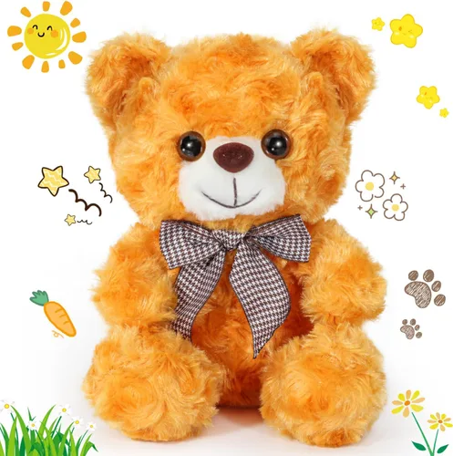 Oso de Peluche Animal de Felpa, Oso de Peluche Amarillo Brillante Juguete de Felpa para Niños y Niñas de 3+, Oso Suave de 8″ como Regalo para Niños