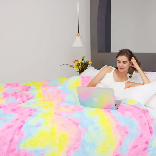 Miniatura 14 de Manta de forro polar púrpura tipo cobija - Manta de 300 GSM para sofá, cama, suave, ligera, mullida, acogedora, mantas de microfibra y cobijas