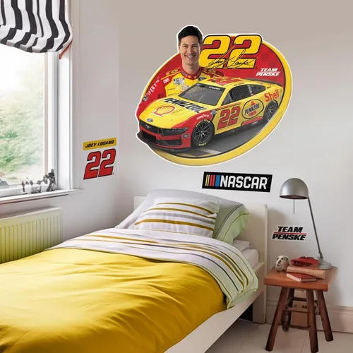 Miniatura 2 de Prime Party Joey Logano NASCAR - Juego de calcomanías de pared Gráficos grandes extraíbles de 32 pulgadas Equipo oficial Penske #22 Car 2X