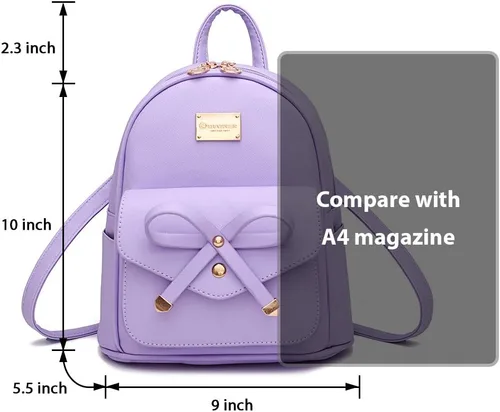 Miniatura 3 de Bonita mochila de piel con lazo para mujer