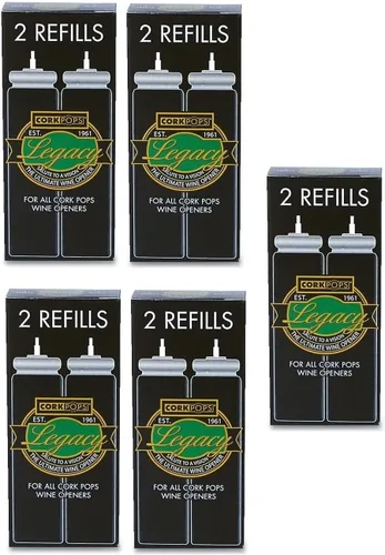 Miniatura 2 de Cork Pops Cartuchos de repuesto para abrebotellas de vino, 2 por caja, ecológicos de baja presión, se adapta a todos los modelos Cork Pops abre