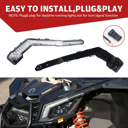 Miniatura 2 de HAKA TOUGH Luces de colmillo de señal de giro con luz blanca amarilla para Can Am Maverick X3 XDS XRS Max Turbo R/Maverick Trail Sport Max