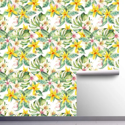Miniatura 4 de Papel tapiz de contacto floral de hojas para paredes, armarios, estantes, aparador, cajón, sala de estar, dormitorio, decoración de 17.7 x 78.7