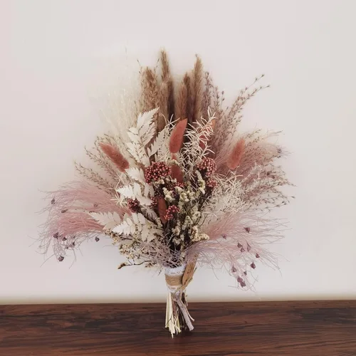 Miniatura 5 de Ramo de dama de honor bohemio para novia, ramo de pampas, ramo de decoración del hogar (ramo de novia XL)