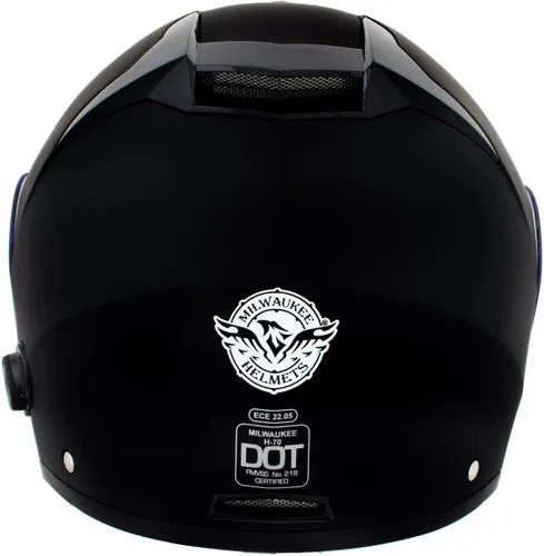 Miniatura 6 de Milwaukee Helmets H7005 Flat Black MayDay Modular Casco de motocicleta inalámbrico de cara completa - Stream Music-Llamadas telefónicas
